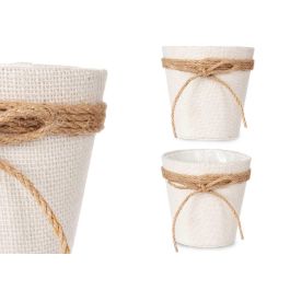 Macetero Tela Con Lazo 12,5X12Cm Blanco Ibergarden (24 Unidades) Precio: 53.69000021. SKU: B19PVJKT9F