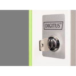 Digitus DN-19 D-12-U Puerta frontal de cristal para armario mural 19" 12U, gris, de vidrio y metal con cierre