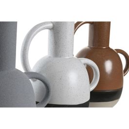 Jarron Boho DKD Home Decor Gris Terracota 12 x 22.6 x 19.5 cm (3 Unidades) Jarron Boho DKD Home Decor Gris Terracota 12 x 22.6 x 19.5 cm (3 Unidades)