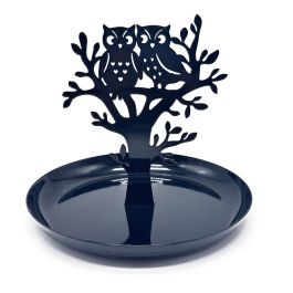 Joyero de Pie Versa Negro Metal Hierro 15 x 13 x 15 cm Búhos