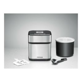 Rommelsbacher IM 12 Heladera Tradicional para Helado, Sorbete y Yogurt, Capacidad 1.5L, Pantalla LCD, Tazón Extraíble, Negro y Acero Inoxidable, Incluye Espátula y Libro de Recetas