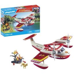 PLAYMOBIL 71463 Hidroavión con bombero - Héroes de acción - Bomberos - A partir de 4 años