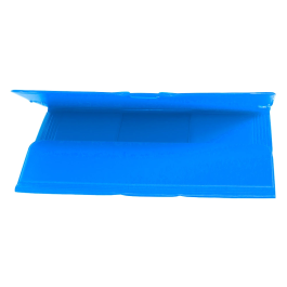 Liderpapel Carpeta Folio con Gomas Tres Solapas Plástico Color Celeste