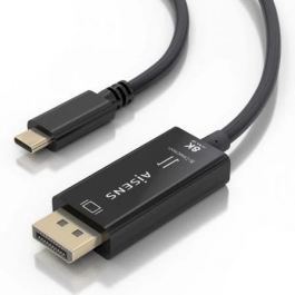 AISENS - CABLE CONVERSOR BIDIRECCIONAL USB-C A DISPLAYPORT 8K@60HZ, USB-C/M-DP/M, NEGRO, 1.8M