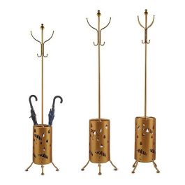 Giftdecor Perchero Paraguero de Metal Redondo Dorado 44x185x44 cm