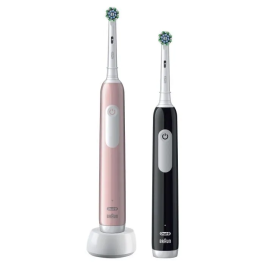 Oral-B Cepillos de Dientes Eléctricos Pack 2 Rosa y Negro con 2 Cabezales - ORA8001090915191