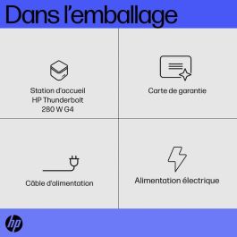 HP Thunderbolt Dock 280W G4, con Cable Combinado, Thunderbolt 4, soporta hasta 4 monitores 4K