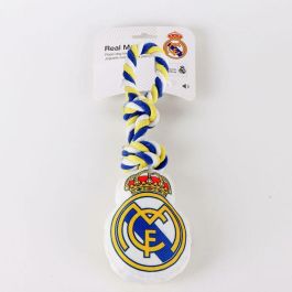 Cerdá Juguete de Cuerda para Perro | Licencia Oficial Real Madrid | Accesorios para Mascotas | Ideal para Masticar y Jugar | Blanco | 15x33x10 cm