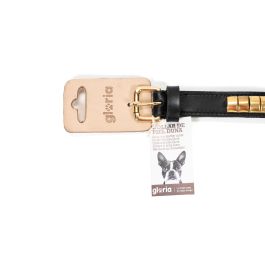 Gloria Collar Duna para Perro de Piel Genuina Acolchado Triple Capa, Máximo Confort y Protección Duradera Anti-Rozaduras, 55x2.5cm Negro