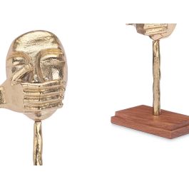 Figura Metal Mano Boca Oro con Soporte Madera Giftdecor 17x33.5x10 cm (6 Unidades) Figura Metal Mano Boca Oro con Soporte Madera Giftdecor 17x33.5x10 cm (6 Unidades)