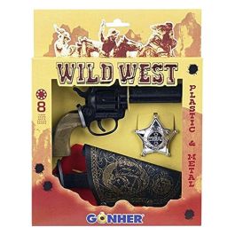 Pistola 8 tiros wild west con cartuchera y estrella 21x27x3 cm Precio: 8.59000054. SKU: S2404563