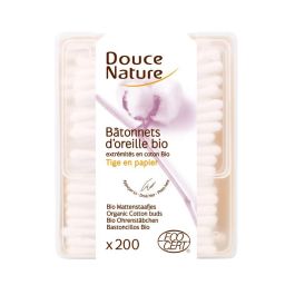 DOUCE NATURE Bastoncillos Algodón Ecológico para Oídos 100% Bio Palito Papel 200 Unidades Precio: 3.50000002. SKU: B1GPZWCJ7X