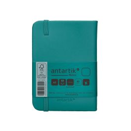 Cuaderno Con Gomilla Antartik Notes Tapa Dura A7 Hojas Lisas Verde Aguamarina 80 Hojas 80 gr Fsc