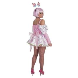 Creaciones Llopis Disfraz Adulto Cupcake Talla L Vestido Saya Delantal Diadema Peluca