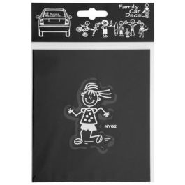 Adhesivo Vinilo Decorativo Familia Niña Bailando para Ventana de Coche Exterior, Personalizable, Fácil Aplicación ADH06665