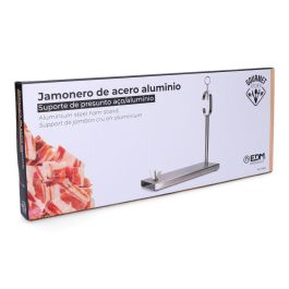 Gourmet Kitchen Jamonero Metálico de Acero Cromado para Jamones Grandes 40x16.5x42cm