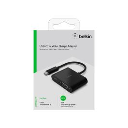 Adaptador Belkin Avc001Btbk Usb-C A Vga + Carga Color Negro