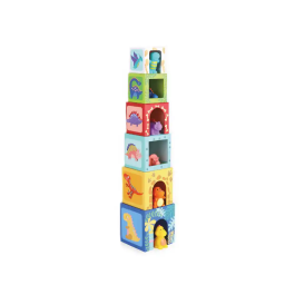 Imaginovo Juego Infantil Cubos Apilables Nidos Dinosaurios +12 meses 12 Piezas 13x13x13cm