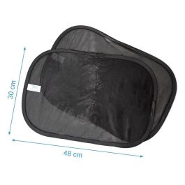 KioKids Parasol para Luna de Coche Bebé Adhesivo Sin Ventosa Plegable con Bolsita. Protege del Sol, Luz y Calor. Negro +0 Meses
