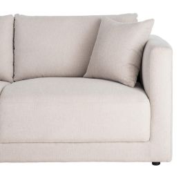 Sofá 3 Plazas Crema Tejido-Madera 210 X 96 X 86 cm