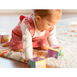 Goula 53467 Puzzle Cubico 4 Cubos con 6 Escenas de Animales de Granja para +2 Años