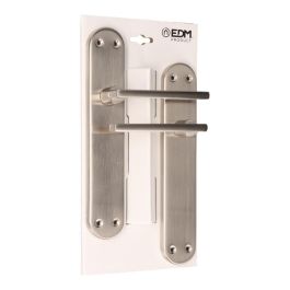 Edm Juego de Manillas 606 Níquel Satinado Placa 240x45mm Acero Aluminio