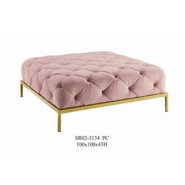 DKD Home Decor Descalzadora Rosa Dorado 100x45x100 cm Poliester Metal Capitone Precio: 145.58999994. SKU: B1KJ59FH47