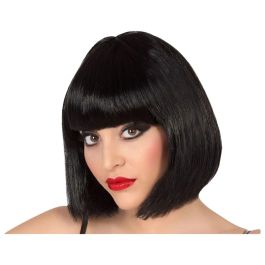 Peluca Corta Negra Con Flequillo Para Disfraces y Eventos