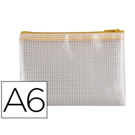 Q-connect Bolsa Multiusos Malla DIN A6 con Cremallera Transparente y Amarilla Precio: 1.49999949. SKU: B12HY4GSV3