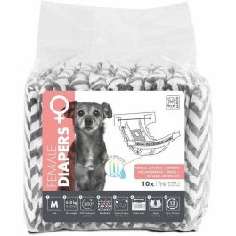M Pets Pañales para Perros Hembra M x10 MPE6953182735564 Cintura 30-42.5cm 4-10kg Protección 12h Indicador Humedad