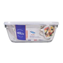 Duralex Fiambrera Rectangular 1.7L, 21.5 x 16.5 x 8 cm con Tapa Transparente (6 Unidades)