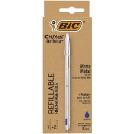 Bic Bolígrafo Cristal ReNew, Cuerpo Aluminio Mate, Tinta Azul, Punta Media 1.0mm, Con 2 Recambios, Diseño Sostenible Precio: 9.5000004. SKU: B16V9YYMMG