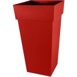 EDA Flowerpot XXL Tuscany - Cuadrado - 43.3 x 43.3 x H 80 cm - 98 L - Rojo rubí