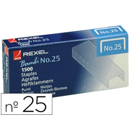 Rexel Grapas nº25 21/4 Caja de 1500 Unidades Precio: 0.99598004. SKU: B1FFES8CQN