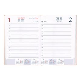 Agenda Encuadernada Liderpapel Creta 170x240 mm 2025 Dia Pagina Color Rosa Nude Papel 70 gr