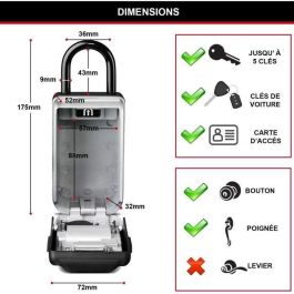 MASTER LOCK Caja de llave segura retroiluminada - Mango