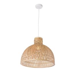 Singkawang SKD-P80026 Lámpara Colgante de Bambú, Estilo Natural, Mediterráneo, Boho-Chic, Casquillo E27