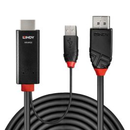 Lindy Cable HDMI a DisplayPort Activo 2m - Conecta HDMI a Pantallas DP, Soporta 4K 60Hz para PC, Consolas y Media Players