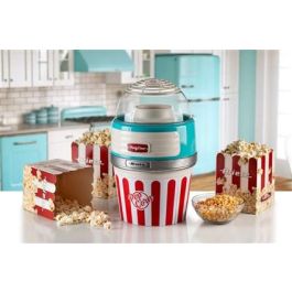 Ariete 2957/01 Máquina de Palomitas Party Time Big Popper Azul, Diseño Retro Años 50, Aperitivo Natural sin Grasas