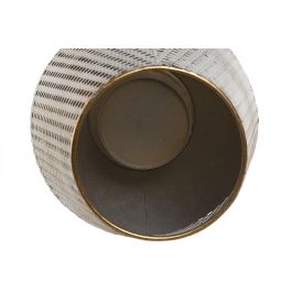 DKD Home Decor Portavela Metal Blanco Dorado 25 x 36 x 25 cm (4 Unidades)