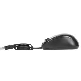Targus Compact Blue Trace Mouse - Ratón Óptico USB, 1000 DPI, Ambidiestro, Cable Retráctil 0.76m, Negro