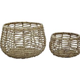 DKD Home Decor Cesta Balines Set de 2 Fibra Natural 48 x 48 x 33 cm Precio: 52.5000003. SKU: B1AZQLS86N