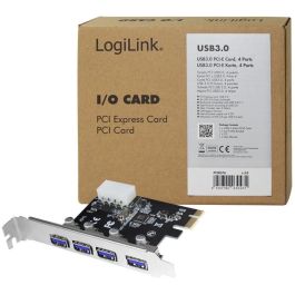 LogiLink Tarjeta PCIe USB 3.0 de 4 Puertos