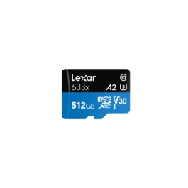 Lexar LSDMI512BB633A Tarjeta MicroSDXC de 512 GB, UHS-I U3 V30, Velocidad de Lectura 100 MB/s
