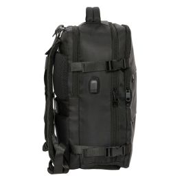 F.C. Barcelona Safta Mochila de Viaje Cabina Deportiva para Portátil 15,6'' Negra 29x44x19 cm Licencia Oficial