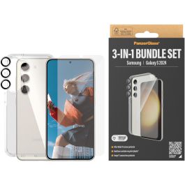 PanzerGlass Pack 3 en 1 para Samsung Galaxy S24 Ultra-Wide Fit con EasyAligner Vidrio Templado Protector de Pantalla