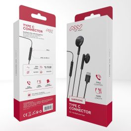 myway auriculares estéreo tipo C con micrófono negro
