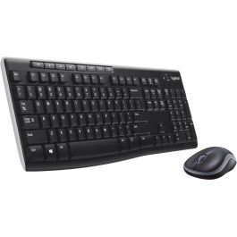 Logitech MK270 Teclado y Mouse Inalámbrico con Receptor USB, Larga Duración de Batería y Teclas de Acceso Directo, Color Negro