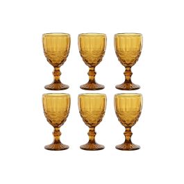 DKD Home Decor Copa Basicos de Cristal Ámbar 325ml Set de 6 con Relieve Colección Classic Garbo 8.7x17x8.7 cm Precio: 24.50000014. SKU: B1G3GY4FGG