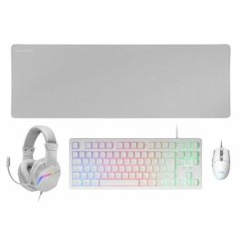 Pack Gaming Mars Gaming MCP-RGB3W/ Teclado RGB + Ratón Óptico + Alfombrilla XXL + Auriculares